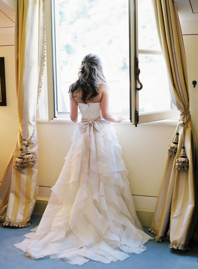 Vera Wang wedding dress lake como