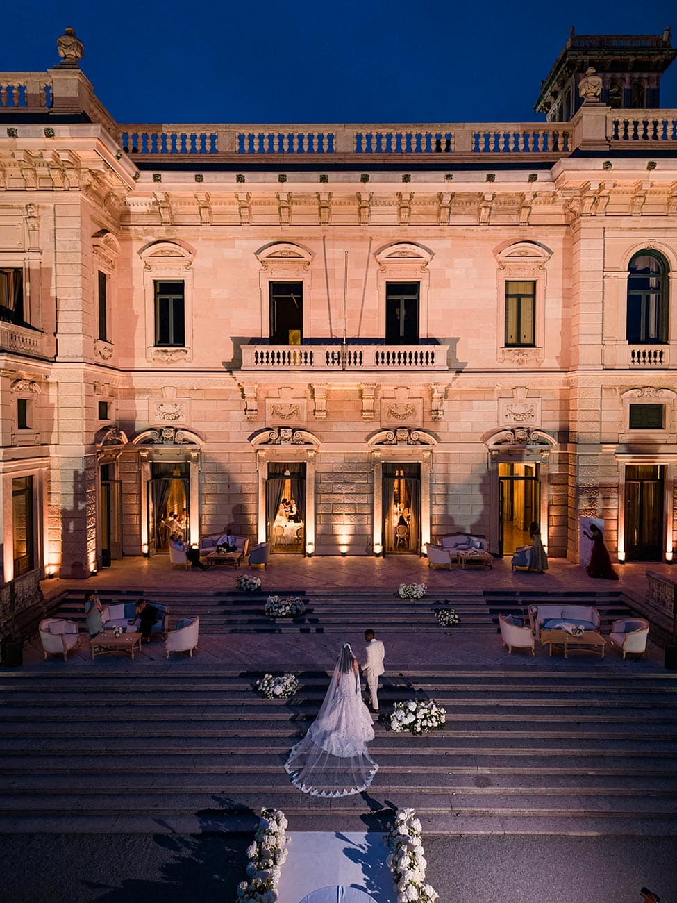 Bride and Groom at Villa Erba